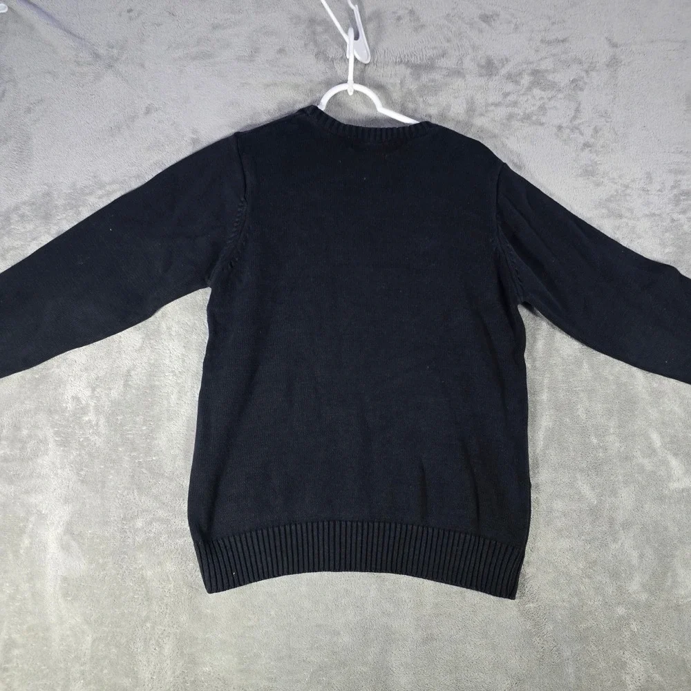Oscar de la Renta Knit Sweater Textured Cotton Blend Pullover‎ Black Mens M